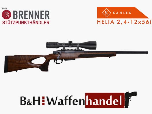 Neu: Brenner Komplettpaket BR20 Lochschaft mit Kahles Helia 2.4-12x56i fertig montiert Jagd Büchse Komplettset (BestNr.: BR20LSP11)