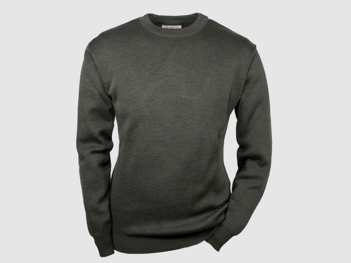 Hubertus Pullover Rundhals Oliv