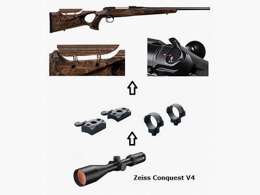 Mauser M12 MAX + Zeiss Conquest V4 3-12x56 + Montage + ... Komplettpaket