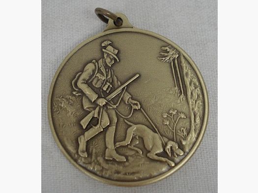 Jagdmedaille Hundeführer - bronze, 40 mm mit Ring & Öse
