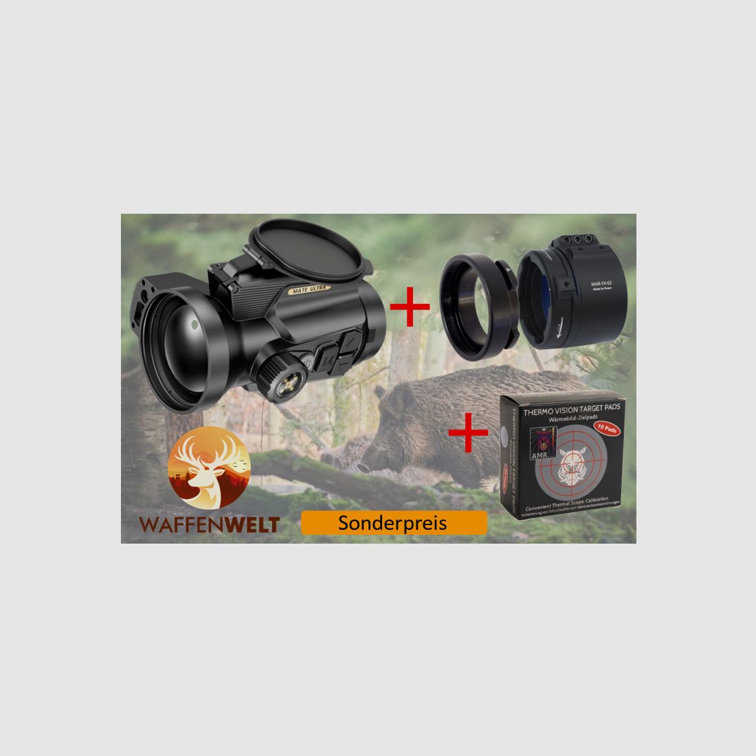 Nocpix MATE Ultra S60R im Komplett-Set mit Rusan MAR Adapter & Wärmebild-Zielpads