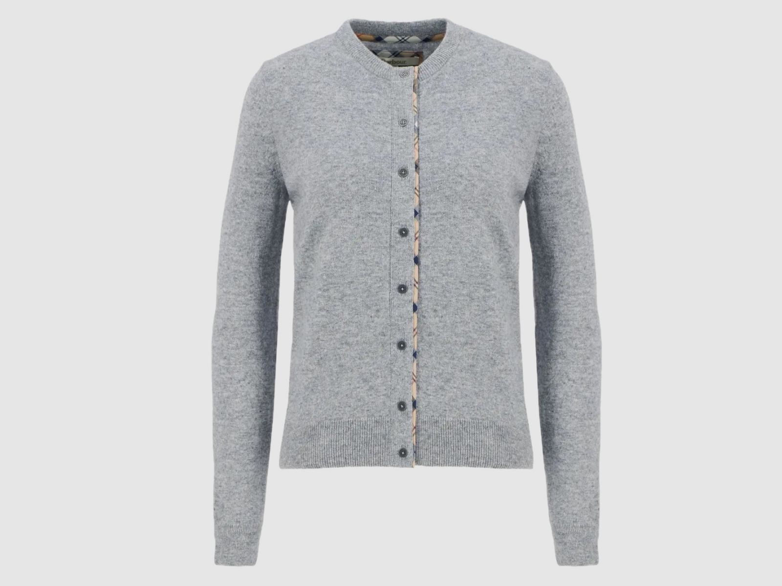 BARBOUR Cardigan Pendle Grey Marl/Hessian Tartan