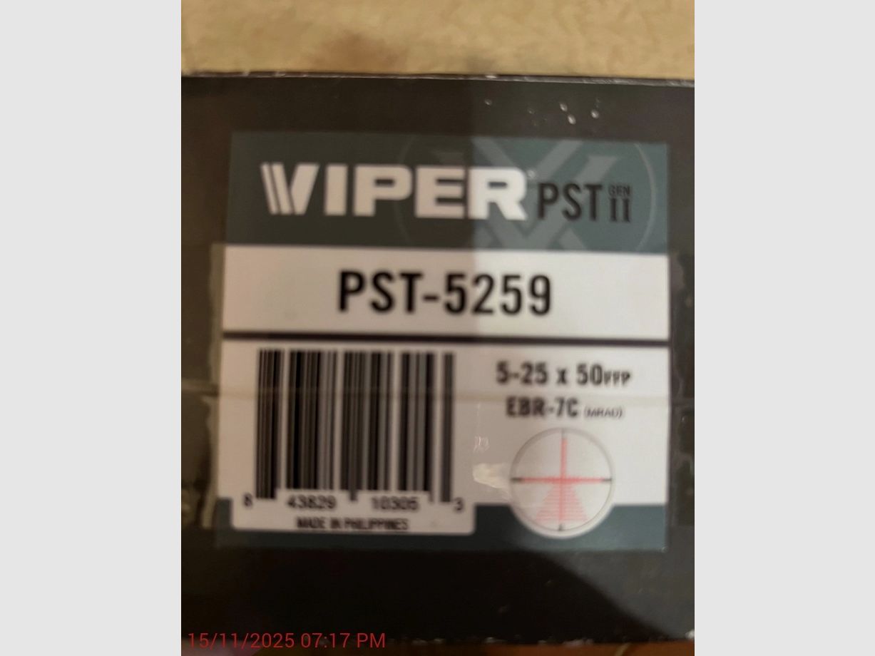 Vortex Viper PSTII 5-25x50 riflescope