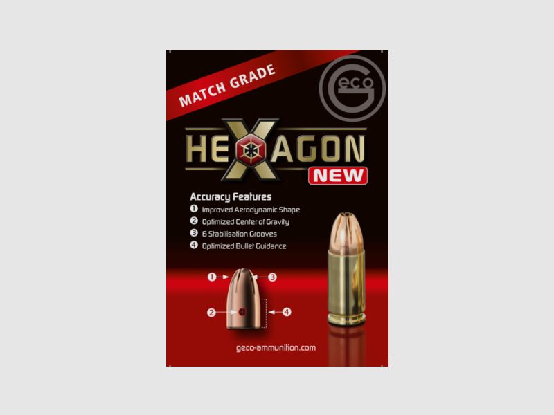 Geco Hexagon Match Geschosse – Kaliber 9 mm Parabellum, Bild 1 von 3