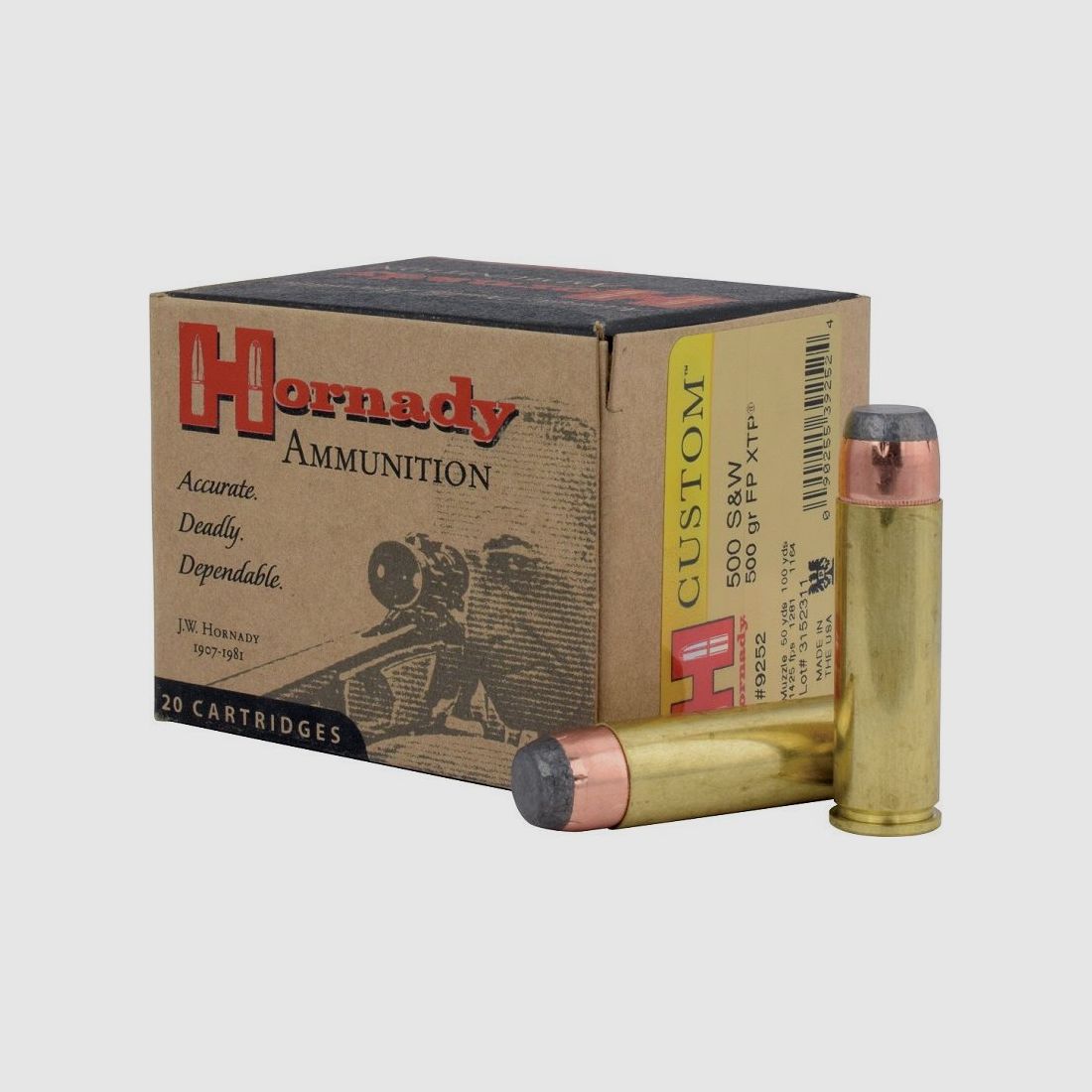 BOX MIT 20 PATRONEN HORNADY 500 S&W 500 GR FP XTP
