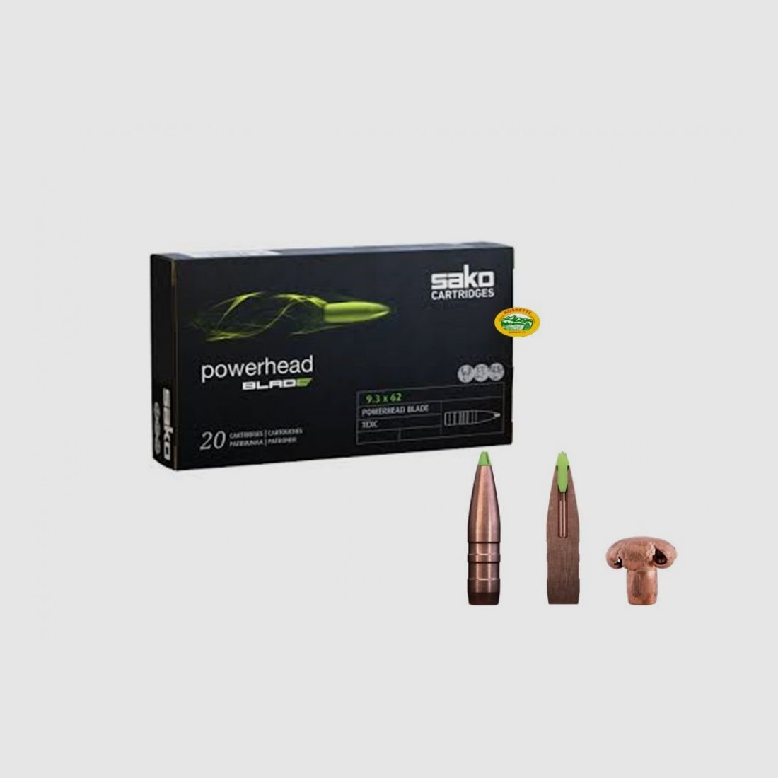SAKO Munition Kal. 9,3 x 62 Powerhead Blade 230 gr. monolithisch