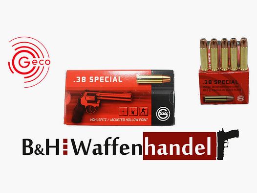 Geco 50 Schuss Revolverpatronen .38Special HP / Hohlspitz