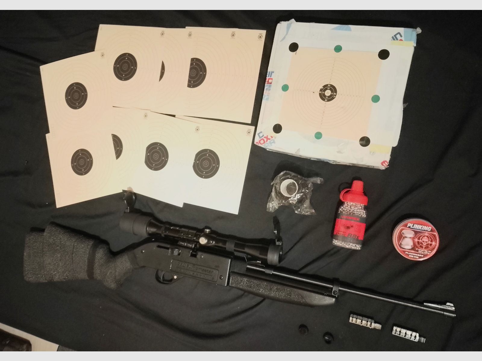 Crosmann Pumpmaster 760 air rifle 4.5mm .177 diabolo or steel BBs set 2 magazines scope 4x28 Nikko + scope covers