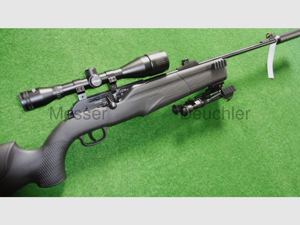 Umarex CO2 air rifle mounted with ZFR 6x42 silencer bipod 850 m2 kit