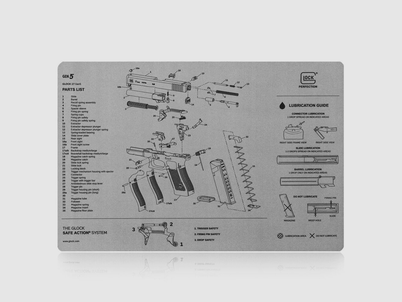 GLOCK GLOCK Auflagematte Grau - Waffen-Ablage - rutschfest