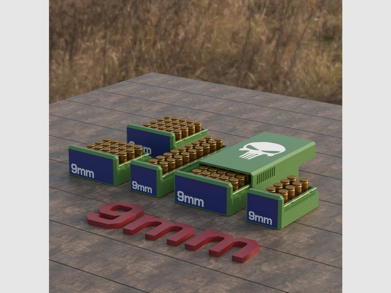 Filamelt Munitionsbox / Ammo Box 9x19mm Para / Luger – Patronenbox für 50 Schuss, Made in Germany