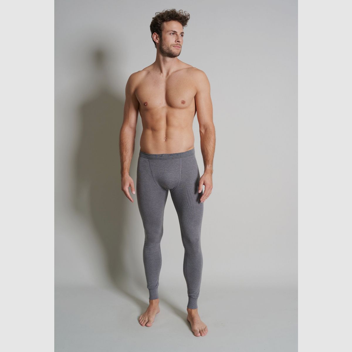 CECEBA Thermo Sport Unterhose Long Grau Dunkel Melange