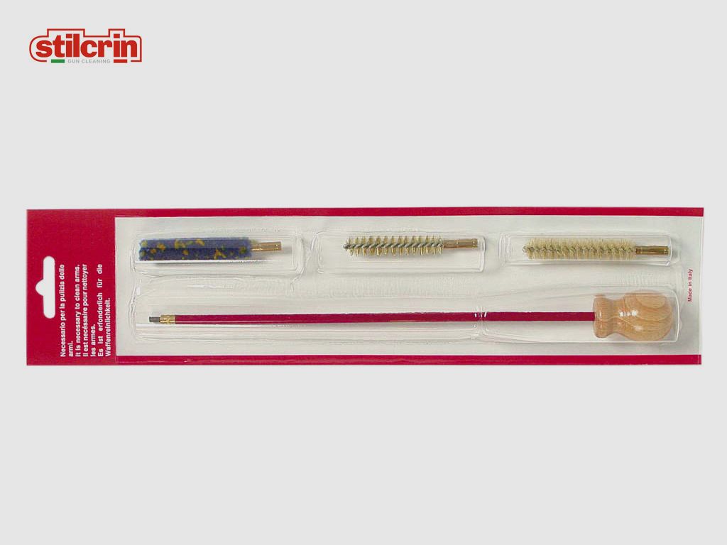 Stilcrin Reinigungsset fĂĽr Kurzwaffen, Putzstock, 3 BĂĽrsten, Kaliber .177 - 4,5 mm