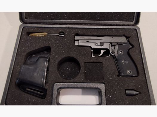Wunderschöne GECO MOD. 225 - SRS-Pistole 9mm P.A.K mit Holster und Zubehör im original Koffer - Sammlerstück PTB