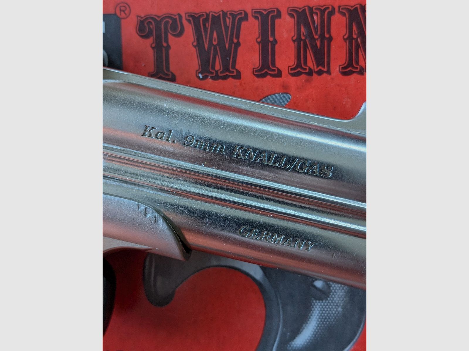 Noris Twinny Derringer Kal.9 mm Knall mit Zubehör, neuwertig