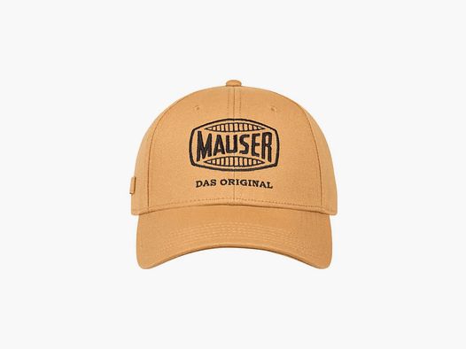 Canvas-Hut mit MAUSER-Logo in Sandfarbe