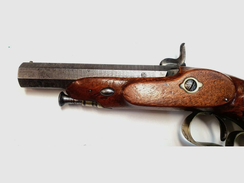Pistola a percussione sconosciuta Liège, pistola da tiro - .62 polvere nera