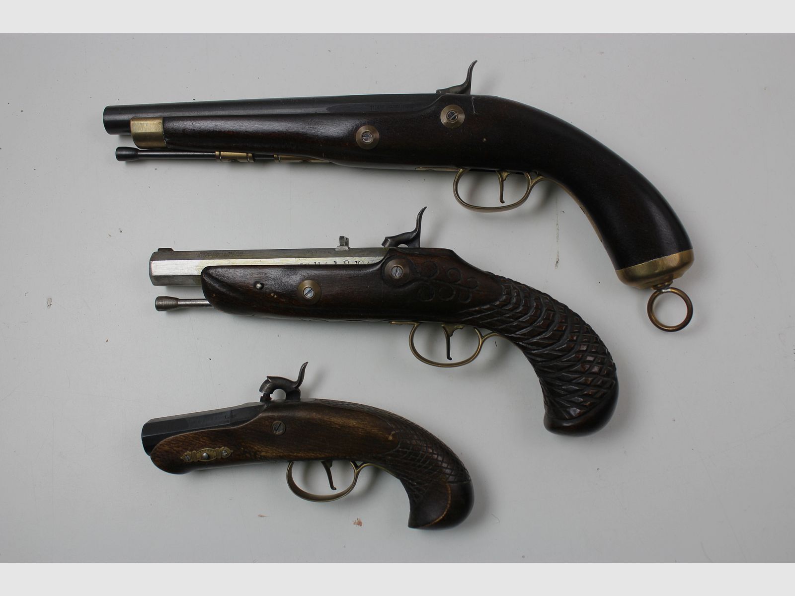 3 piezas Jukar / Dikar España pistolas de avancarga .45