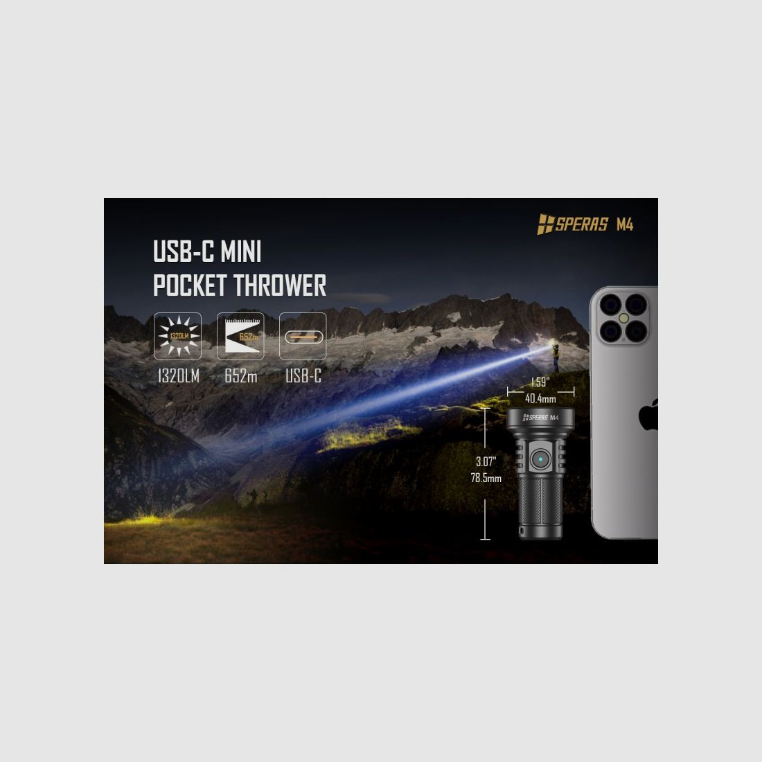 LED-TORCH 1320 LUMEN MIT EINEM LICHTSTRAHL BIS ZU 652M, Bild 4 von 11