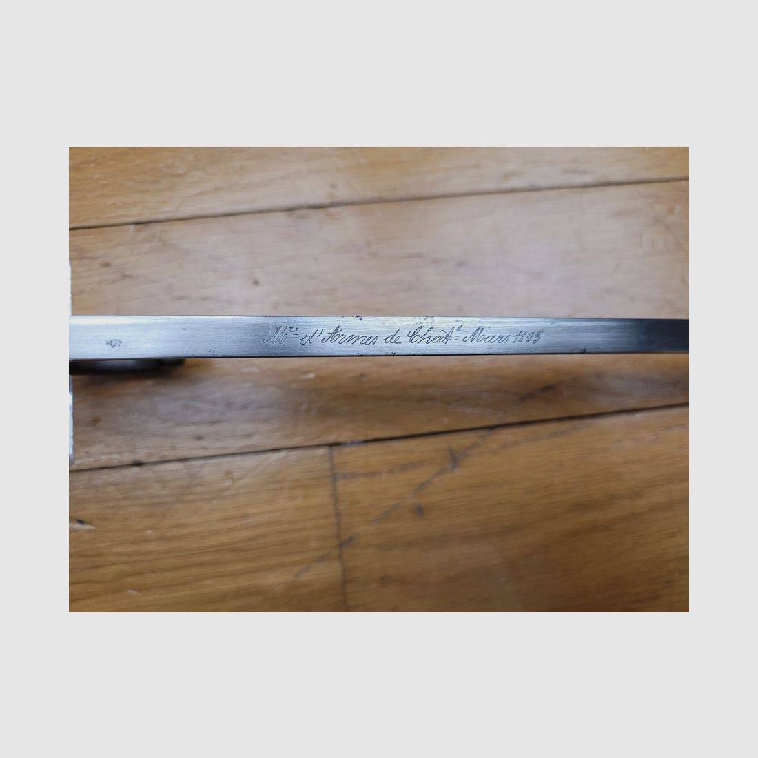 Rarissime Bajonett Berthier 1892 des allerersten Typs – Arsenalgravur Châtellerault März 1893 – Perfekte Original-Bakelit-Griffschalen – Zusätzlich mit Monomatrikel – TBE ++, Bild 14 von 17