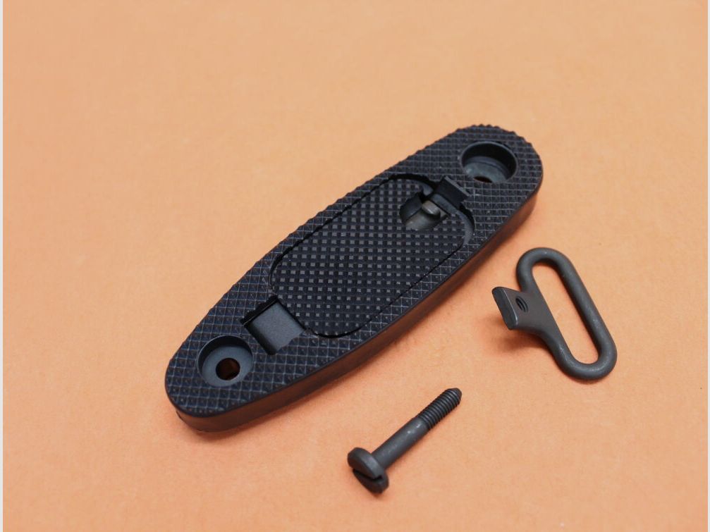 DPMS AR-15: Buttplate Assembly DPMS Kolbenkappe komplett mit Klappe/Riemenbügel/Schraube, Bild 1 von 4