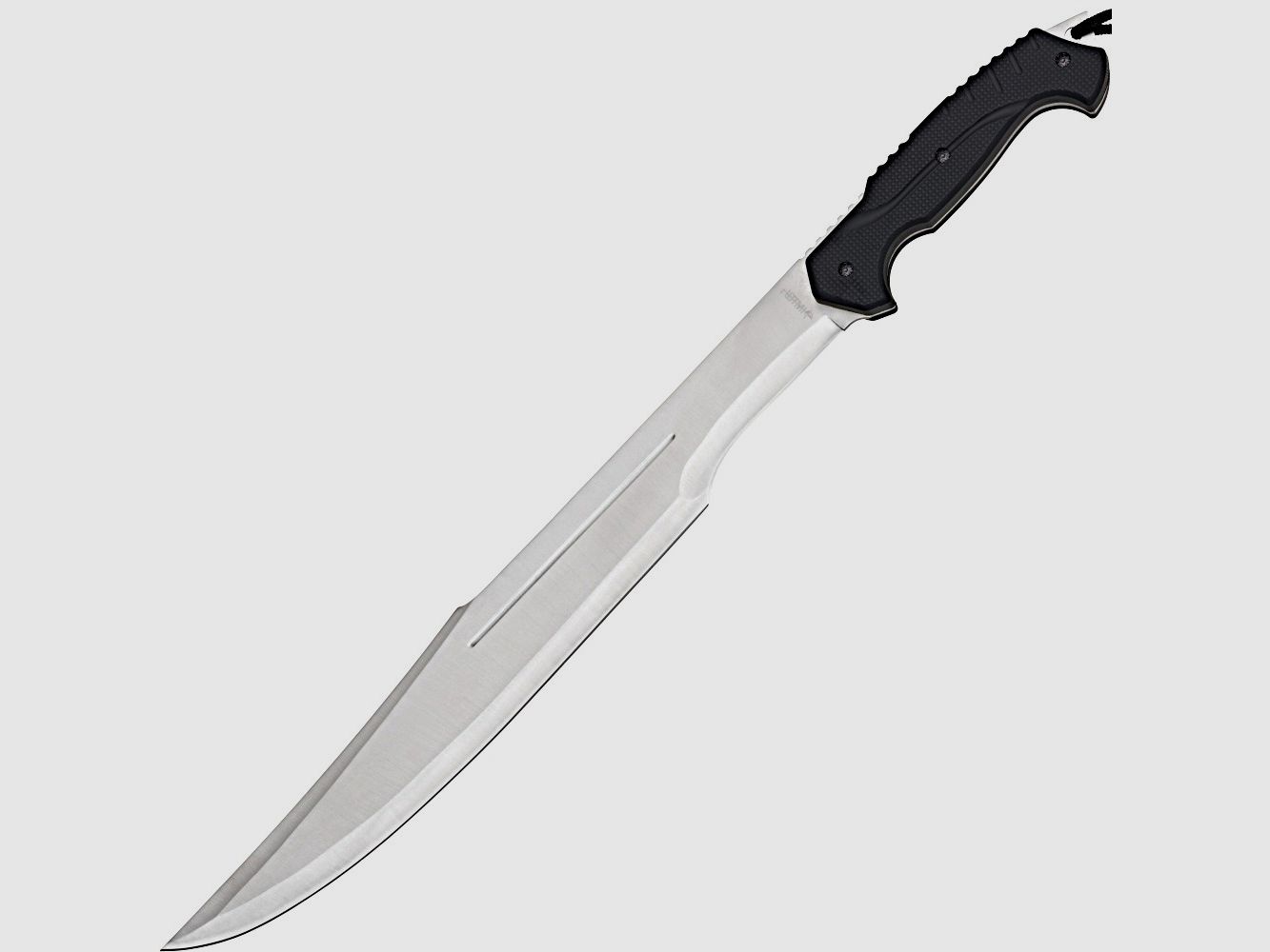 Machete with rubber grip and nylon sheath