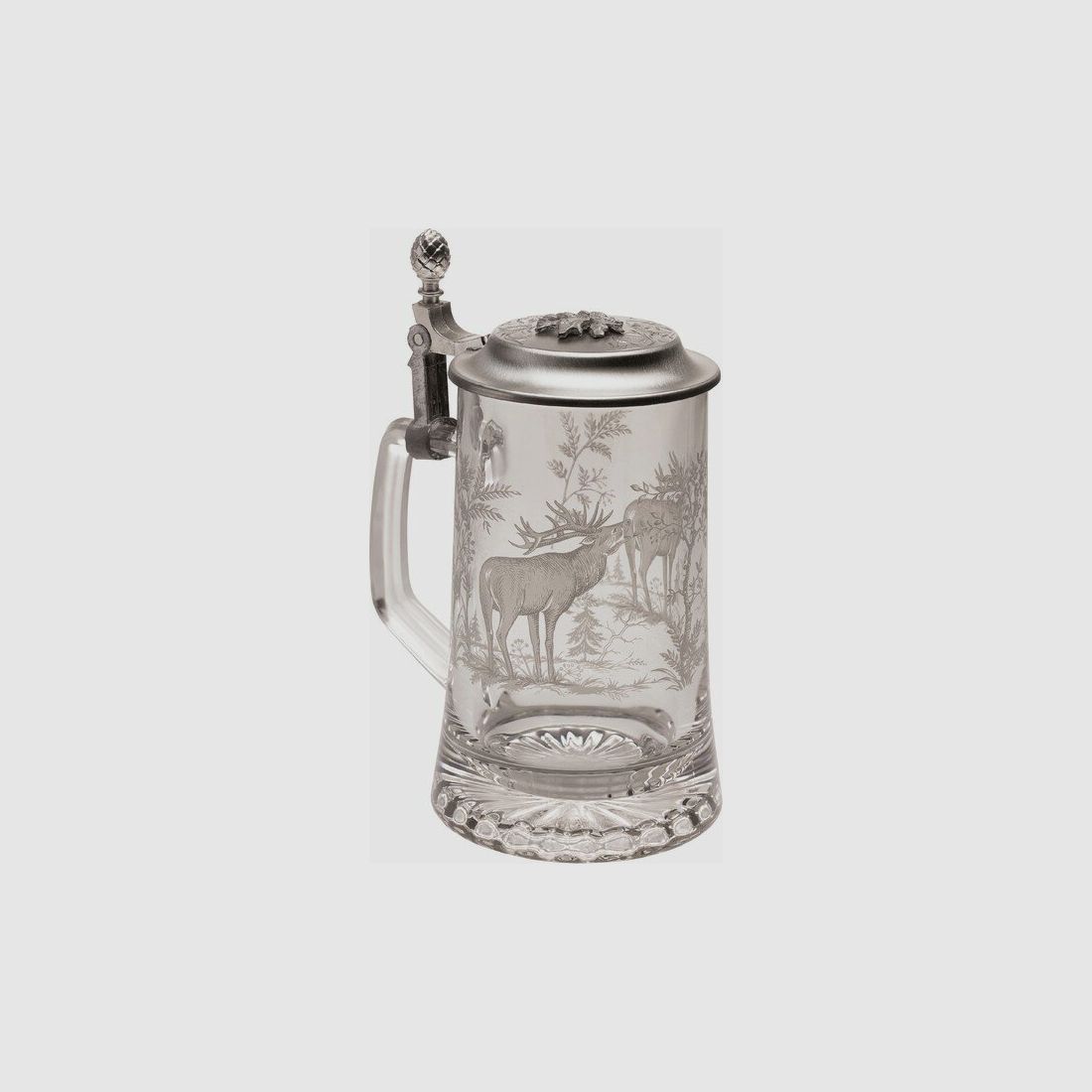 Lovergreen Accessoires Motiv Hirsch Bierkrug mit Zinn-Deckel