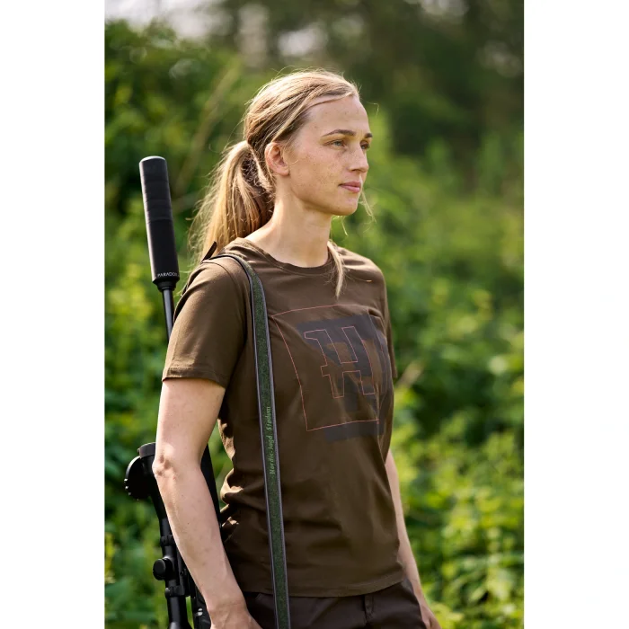 Koszulka damska HARKILA H-logo S/S - Willow green (10962002900), zdjęcie 3 z 6