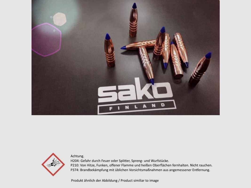 SAKO cal. 3.. cartouches de carabine .308 Win TM Gamehead 20 pièces 8,0 g/123 grs