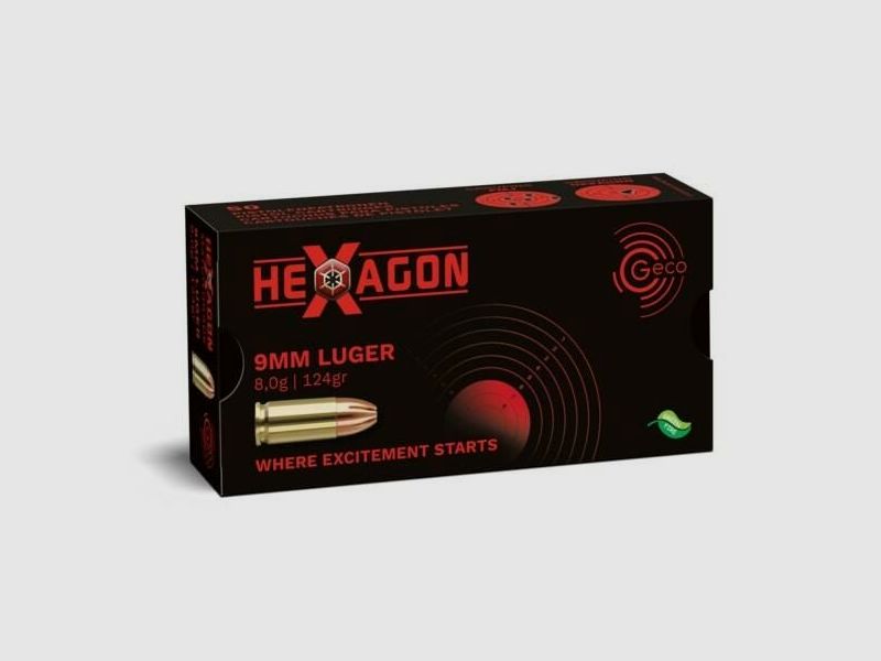 Geco 124grs Hexagon 50STK 9mmLuger