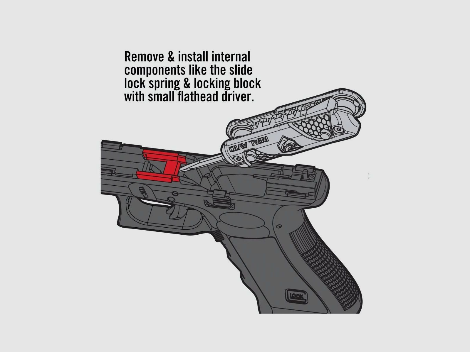 Real Avid - Herramienta 4 en 1 para pistolas Glock - Negro - AVGLOCK41, imagen 5 de 7