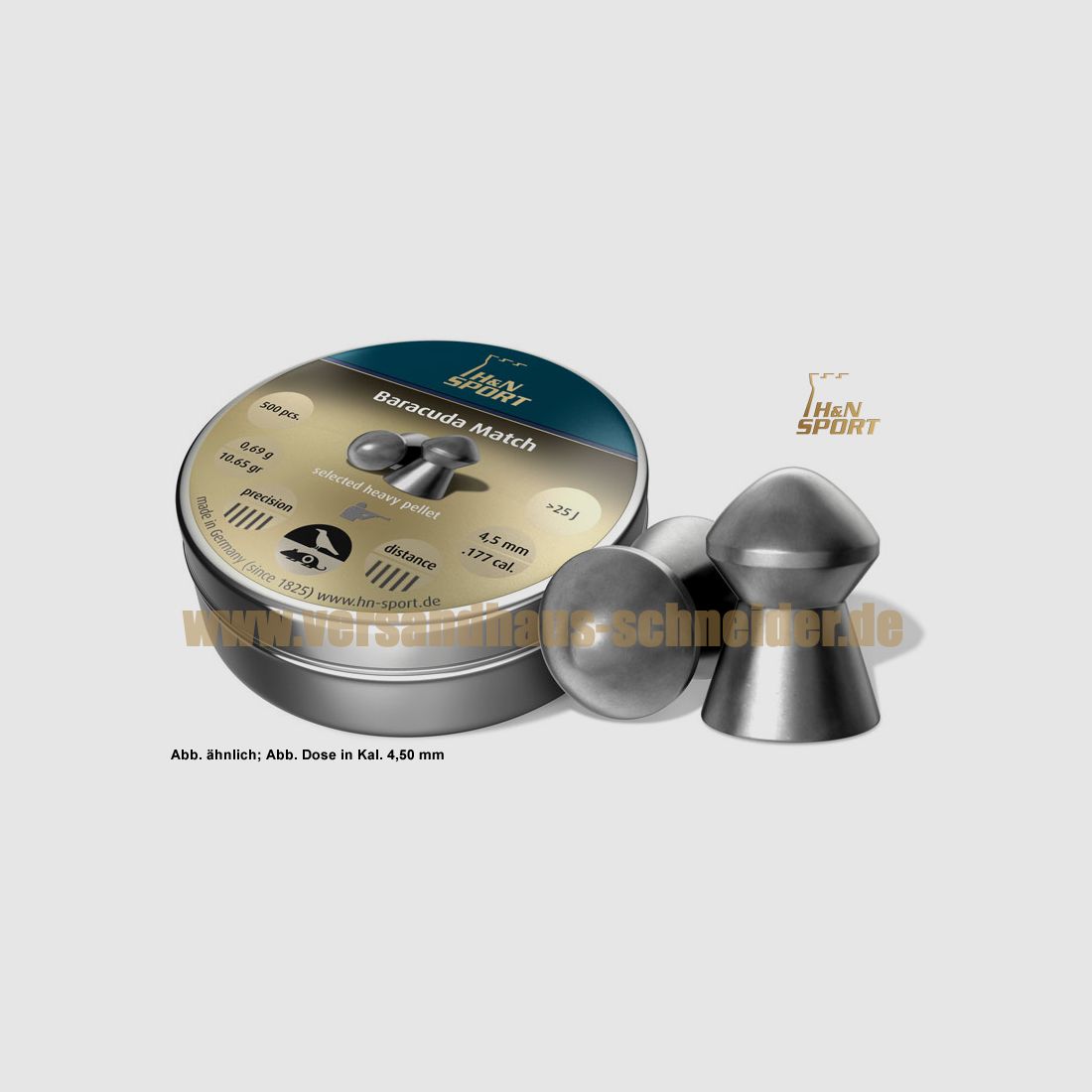 200 StĂĽck H N Rundkopf-Diabolo Baracuda Match extra schwer Kal. 5,51 mm, 1,37 g