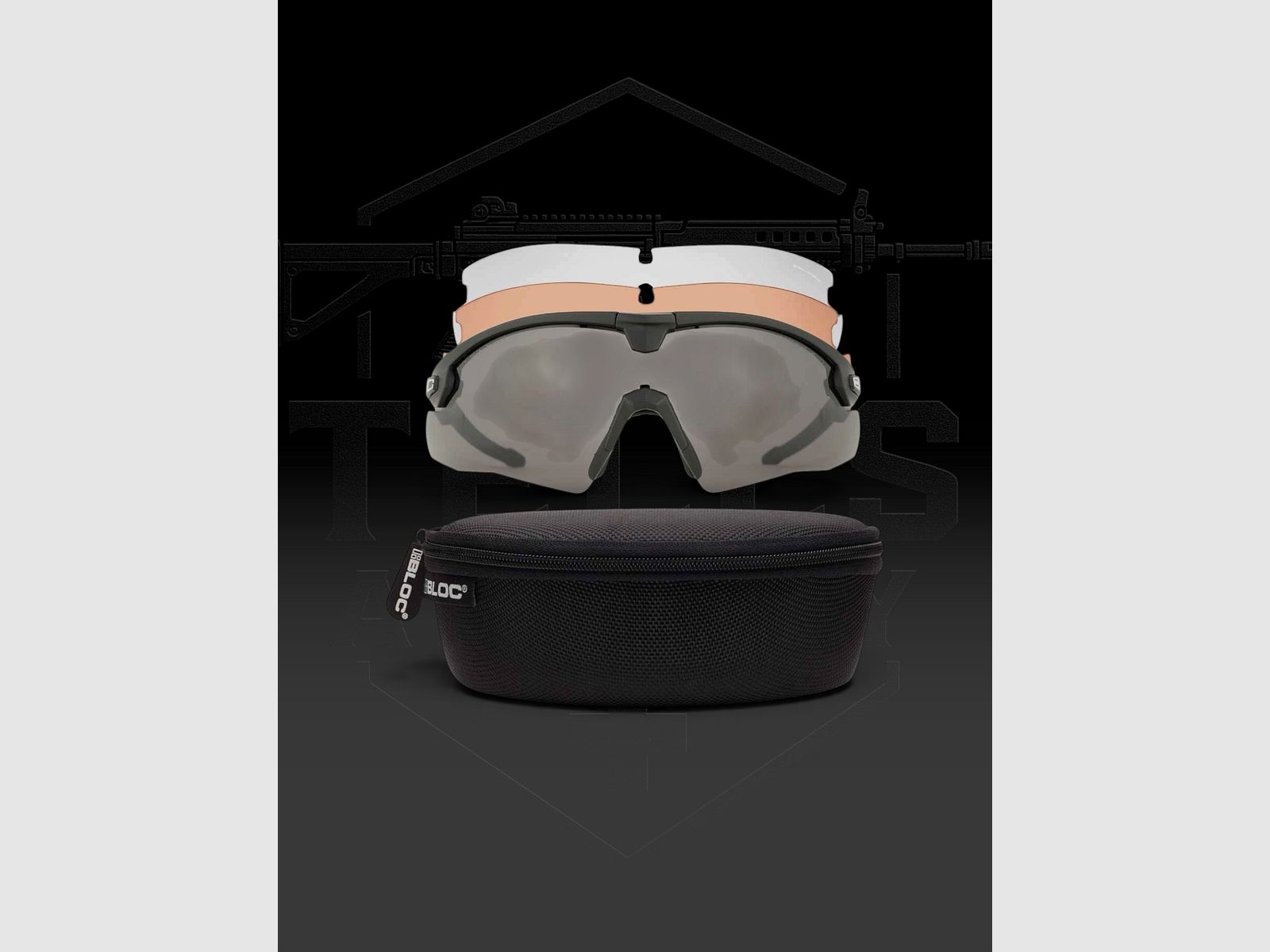 BLOC Lynx Ballistic Antifog occhiali protettivi, set con 3 lenti, Black, immagine 1 di 3