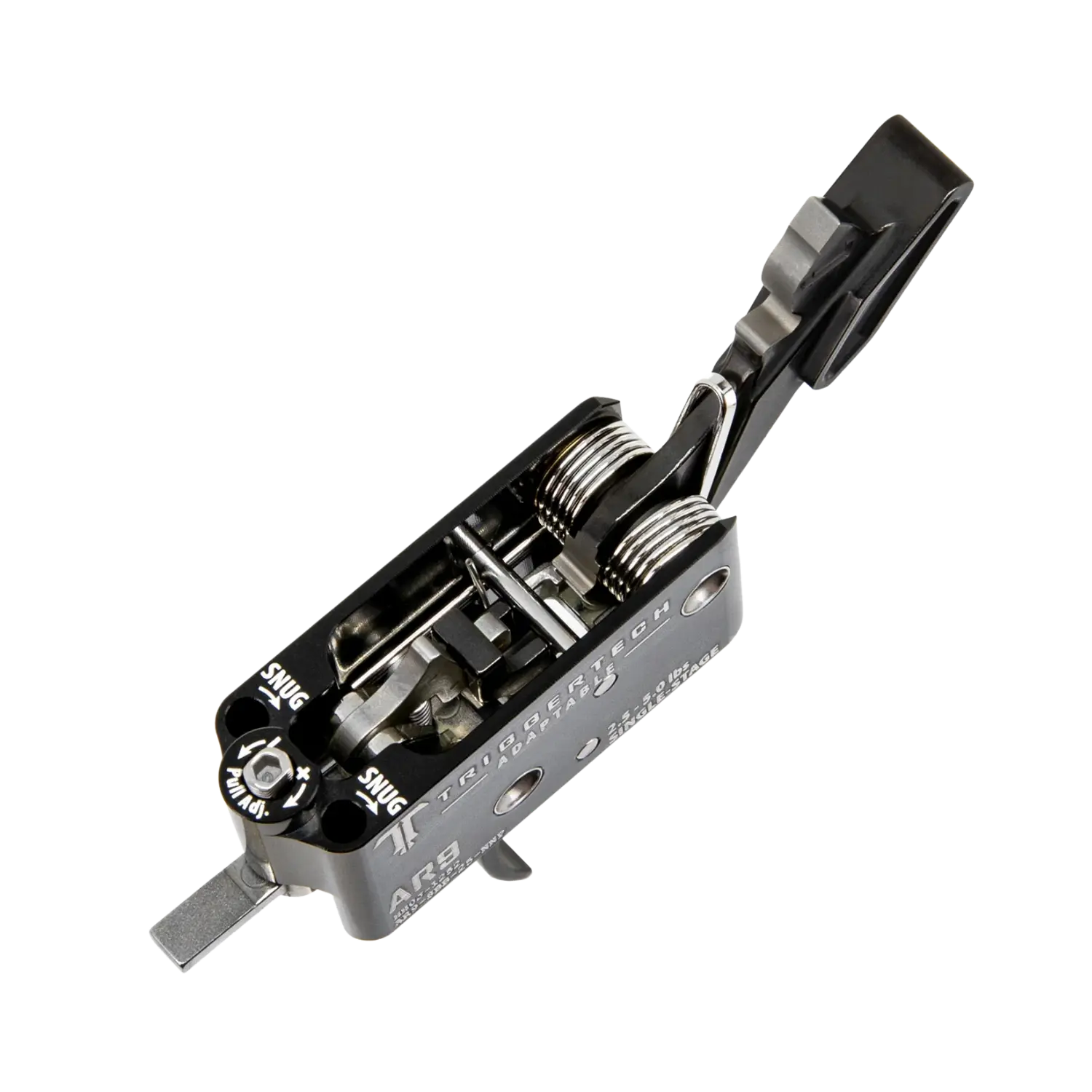 TriggerTech AR‑9 grilletto monostadio regolabile 2.5-5.0 lbs nero diritto, immagine 4 di 4