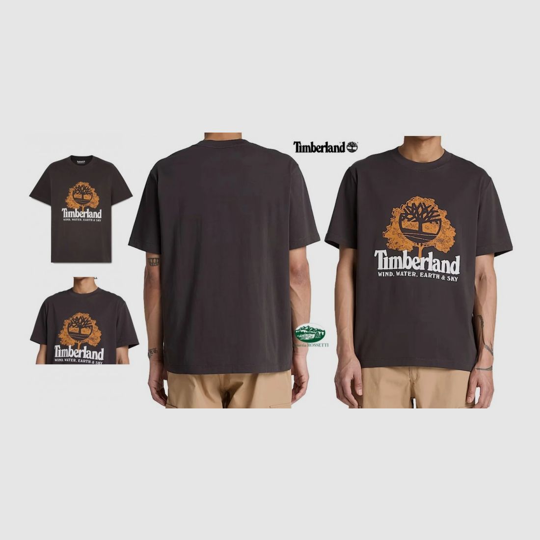 TIMBERLAND T-shirt Ronde Hals Voorzijde Grafiek kleur zwart vintage