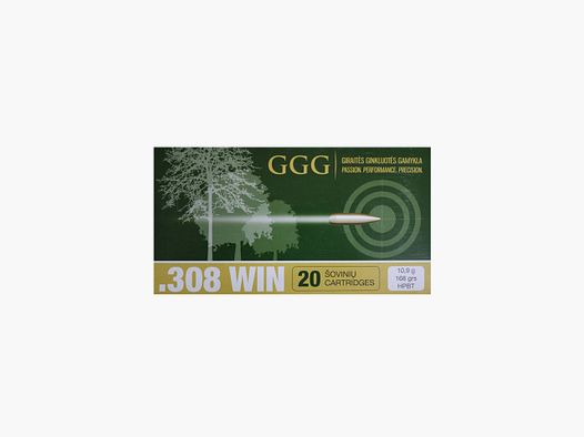 Munitions GGG calibre 308 Win 168 GR