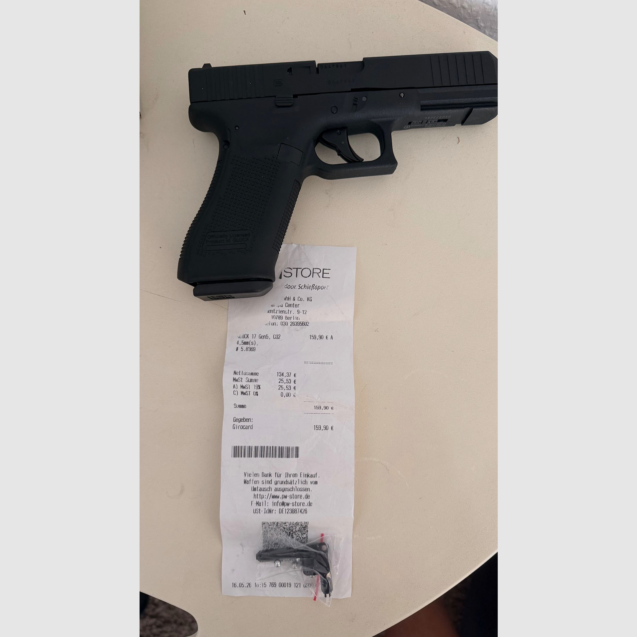 Umarex Glock 17 Gen5 CO₂ 4,5 mm BB Blowback – Comme neuf + OVP + Facture + 8 CO₂ + BBs