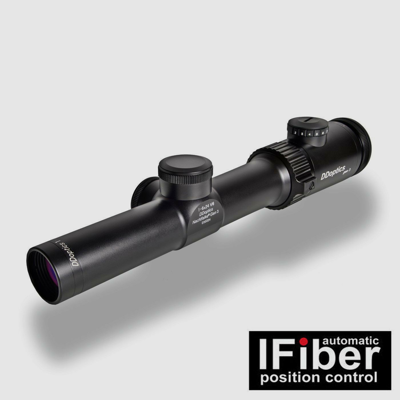 DDoptics 442511130.1 Zielfernrohr Nighteagle Gen3 1-6x24 V6 Fine Cross MRAD iFiber