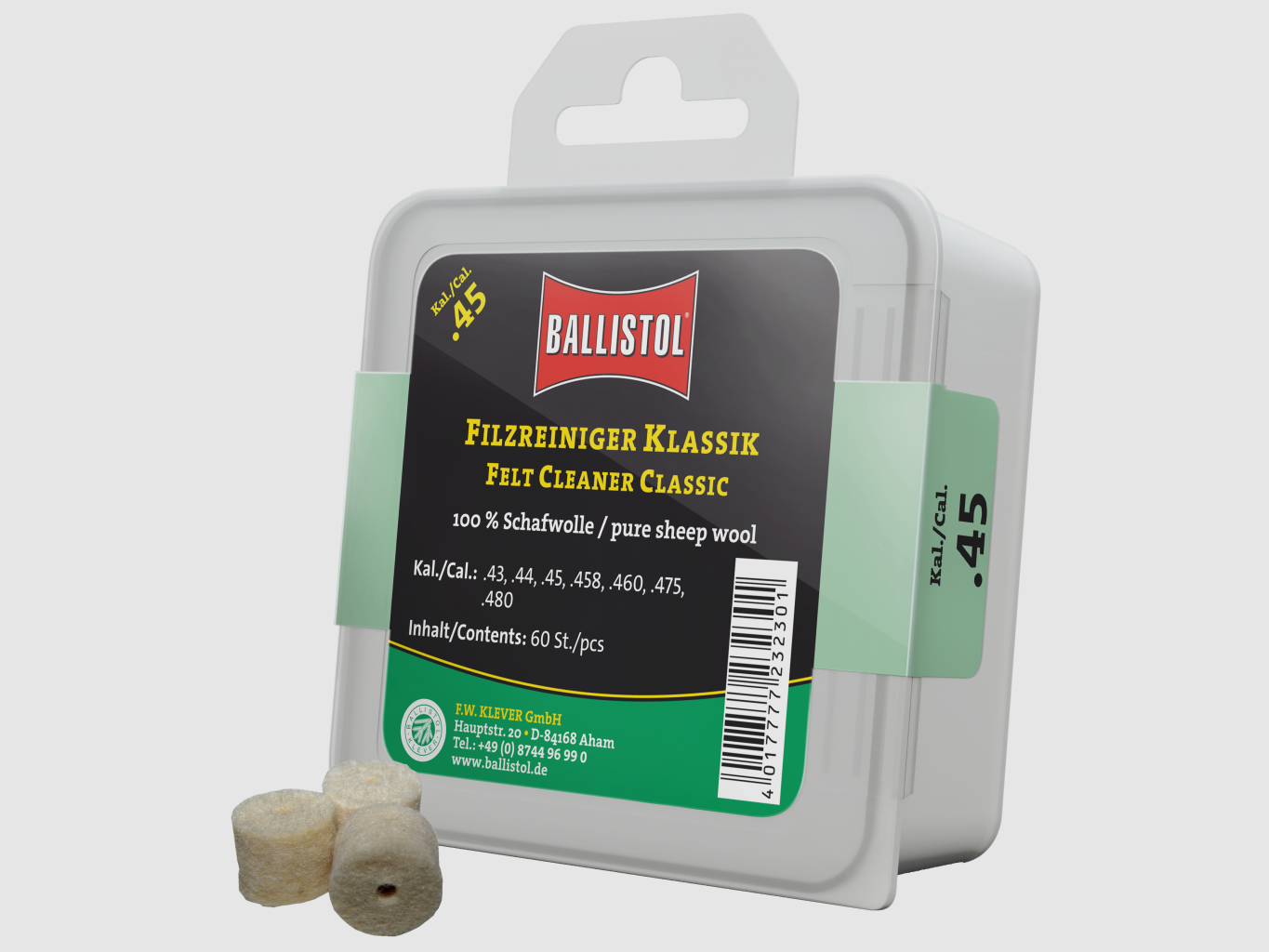 Ballistol – Filzreiniger Klassik / Kal. .45 (60Stk), Bild 1 von 2