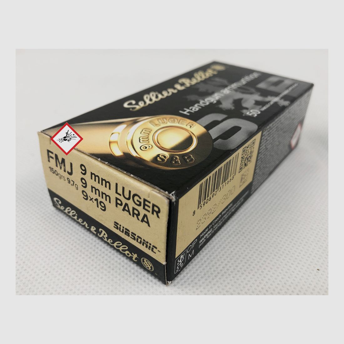 Sellier & Bellot 9mm Luger FMJ Subs. 150grs