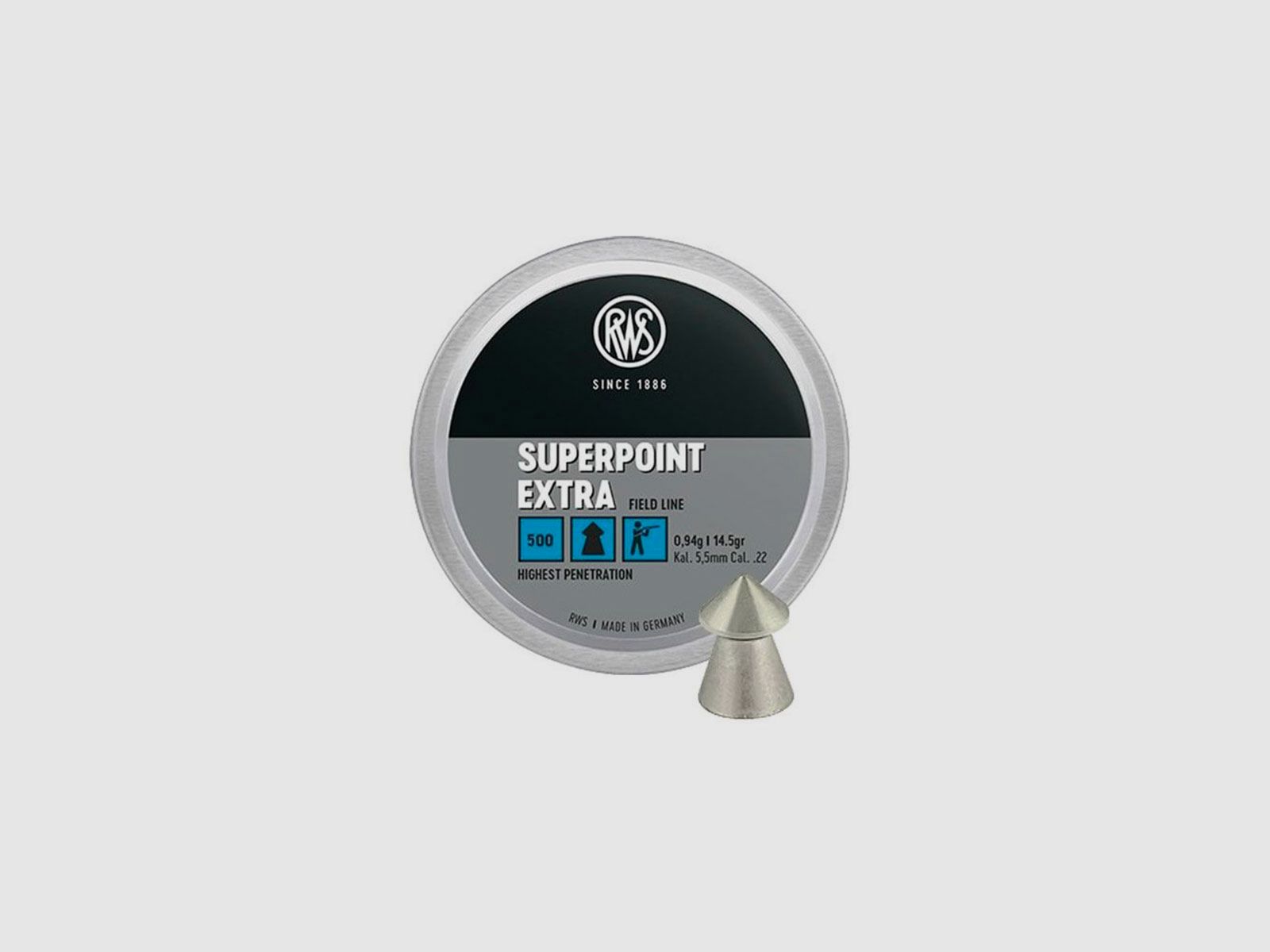 RWS – SUPERPOINT EXTRA Field Line | 0.94g | 14.5gr | cal 5.5mm (.22) (250pcs)