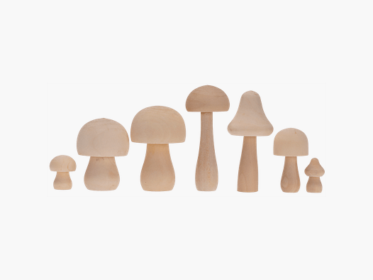 Grand Ensemble de Champignons en Bois