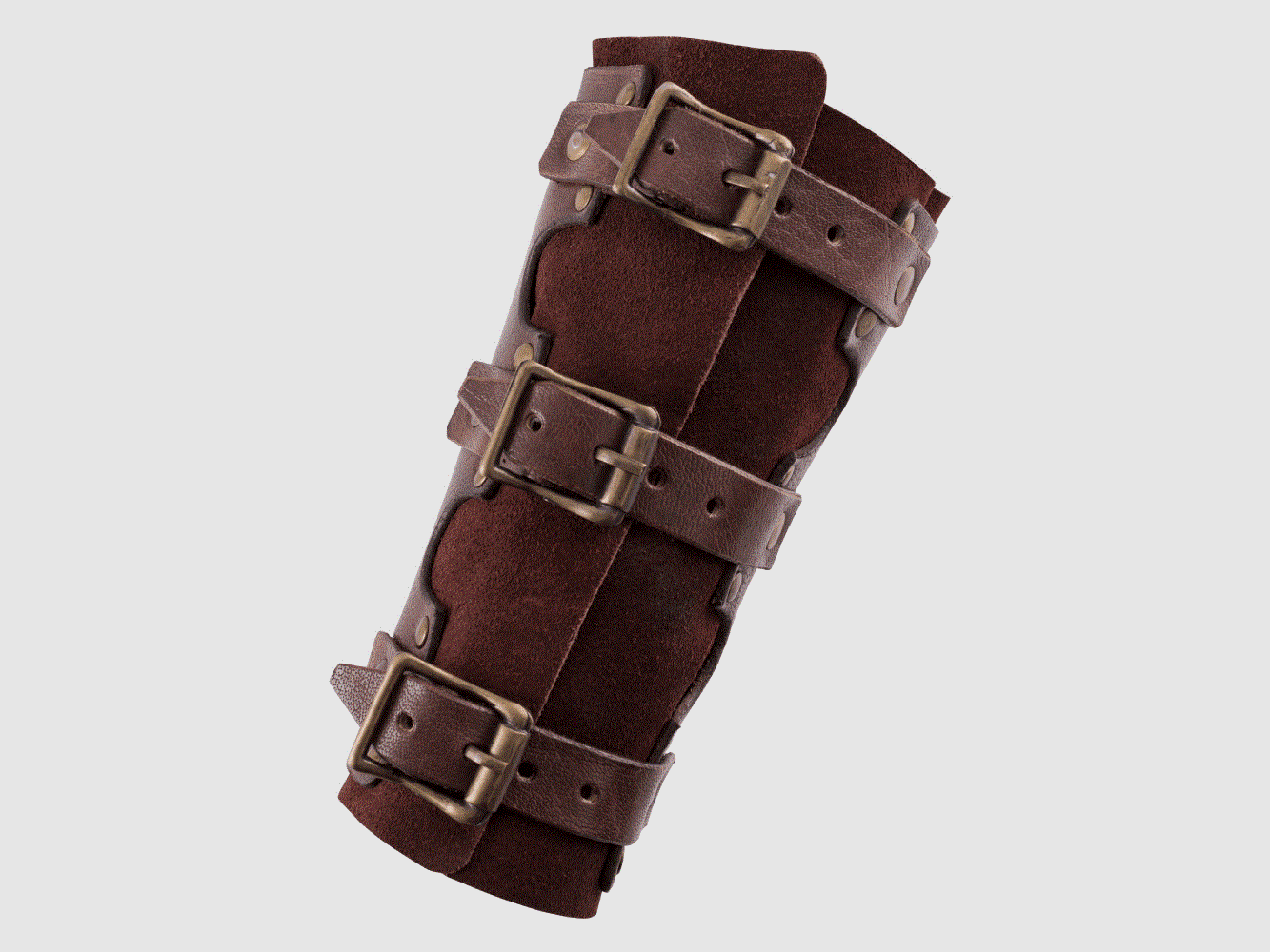 Ulfberth Armschützer aus Leder mit Nieten und Wildleder, Paar, versch. Farben