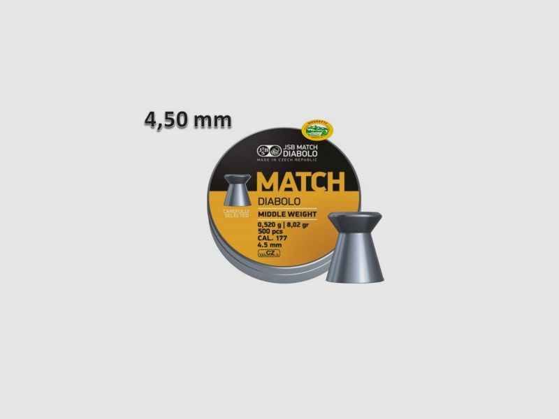 JSB Bullets MATCH DIABOLO MIDDLE WEIGHT cal. 4.50mm 0.52gr