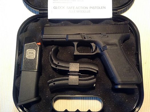 Ha. Pistole GLOCK 17 Gen5 mit verstellbarem LPA Visier und 2,0kg Steuerfeder, Holster, Neuware