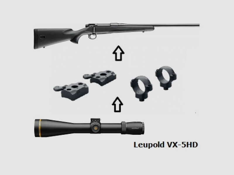 Mauser M18 + Leupold VX-5 HD 3-15x56 + Montaggio + ... Pacchetto completo