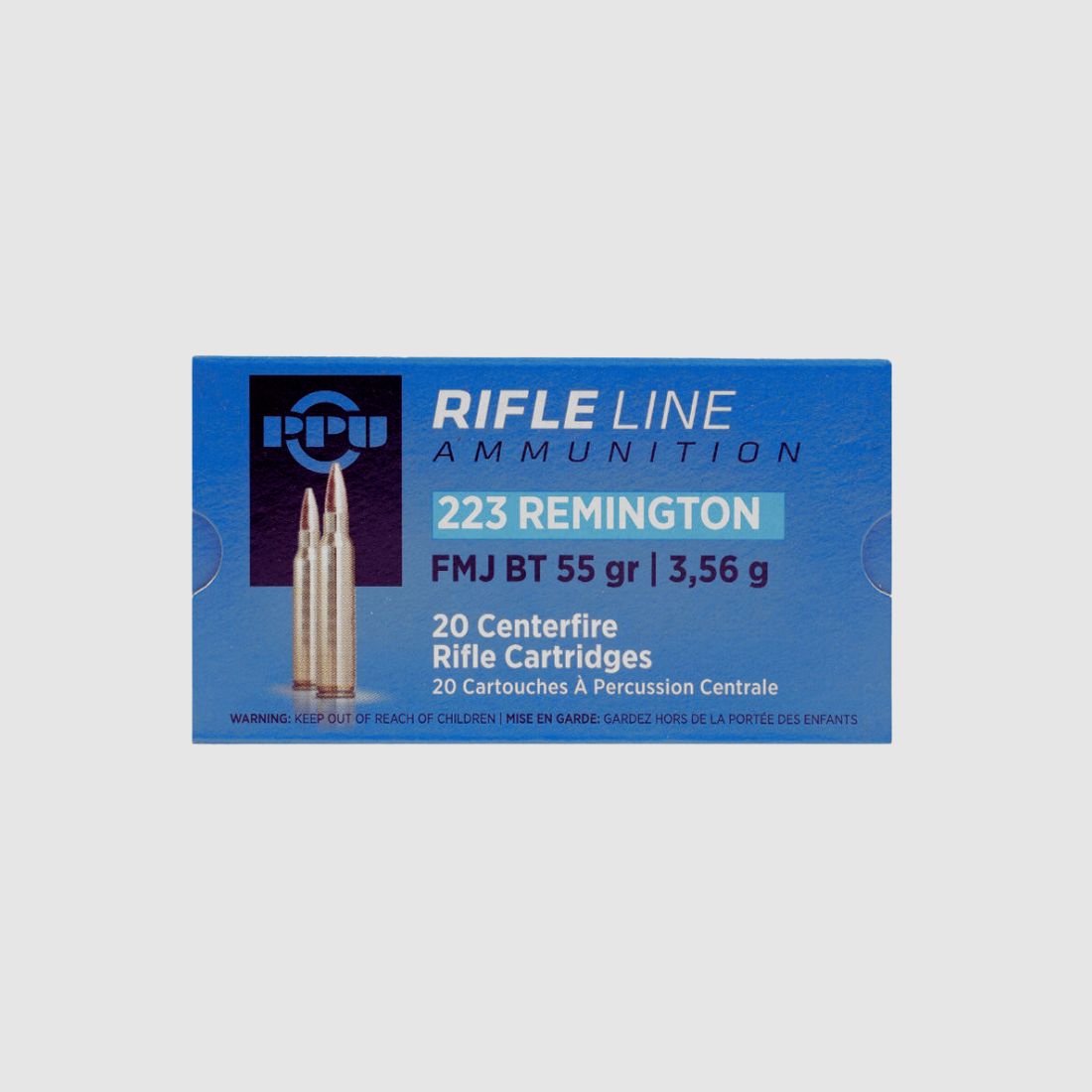 PPU .223 Rem. 3,56g 55gr FMJ BT