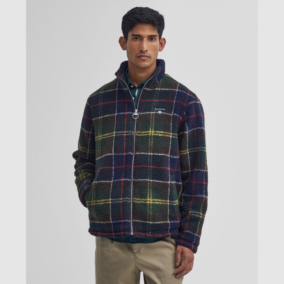 BARBOUR Fleece Jacket Tartan Sherpa Classic Tartan