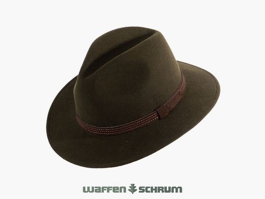 Cappello di feltro Rollhut con rifiniture in pelle Verde