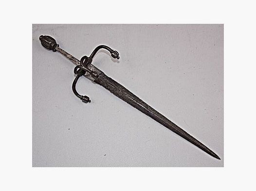 MUSEALE HISTORISCHE BLANKWAFFE aus Verlass. / Nachlass 2-167 LINK-HAND-DOLCH um 1570 mit Expertise